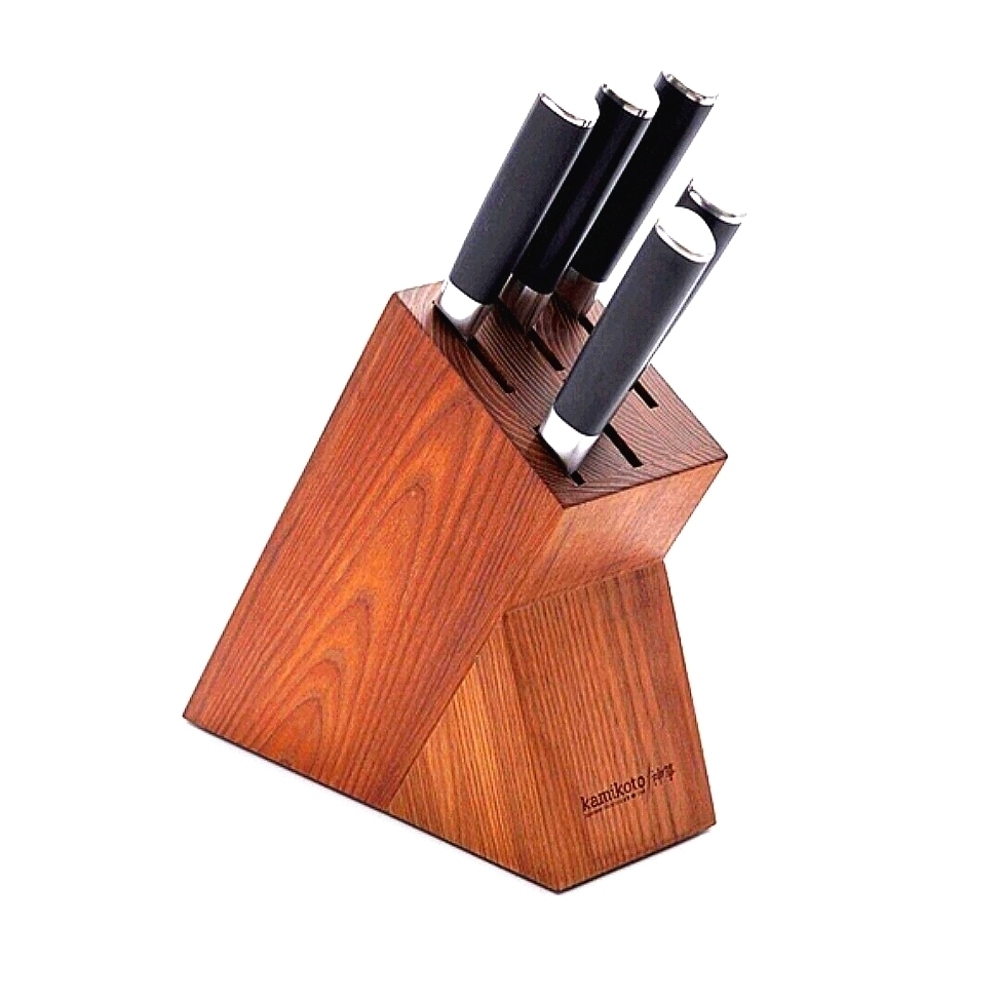 Knife Block Ashwood 5 five Knife Wooden Japanese Knife Holder High Quality